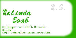 melinda svab business card